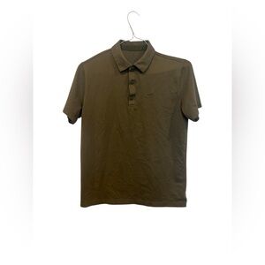 Fabletics Men’s Polo Shirt Small Short Sleeve Cotton Polyester‎ Olive Green EUC